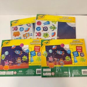 Crayola Fun Felt Space Play Scene Lot Of 4 - Stick & Play Felt